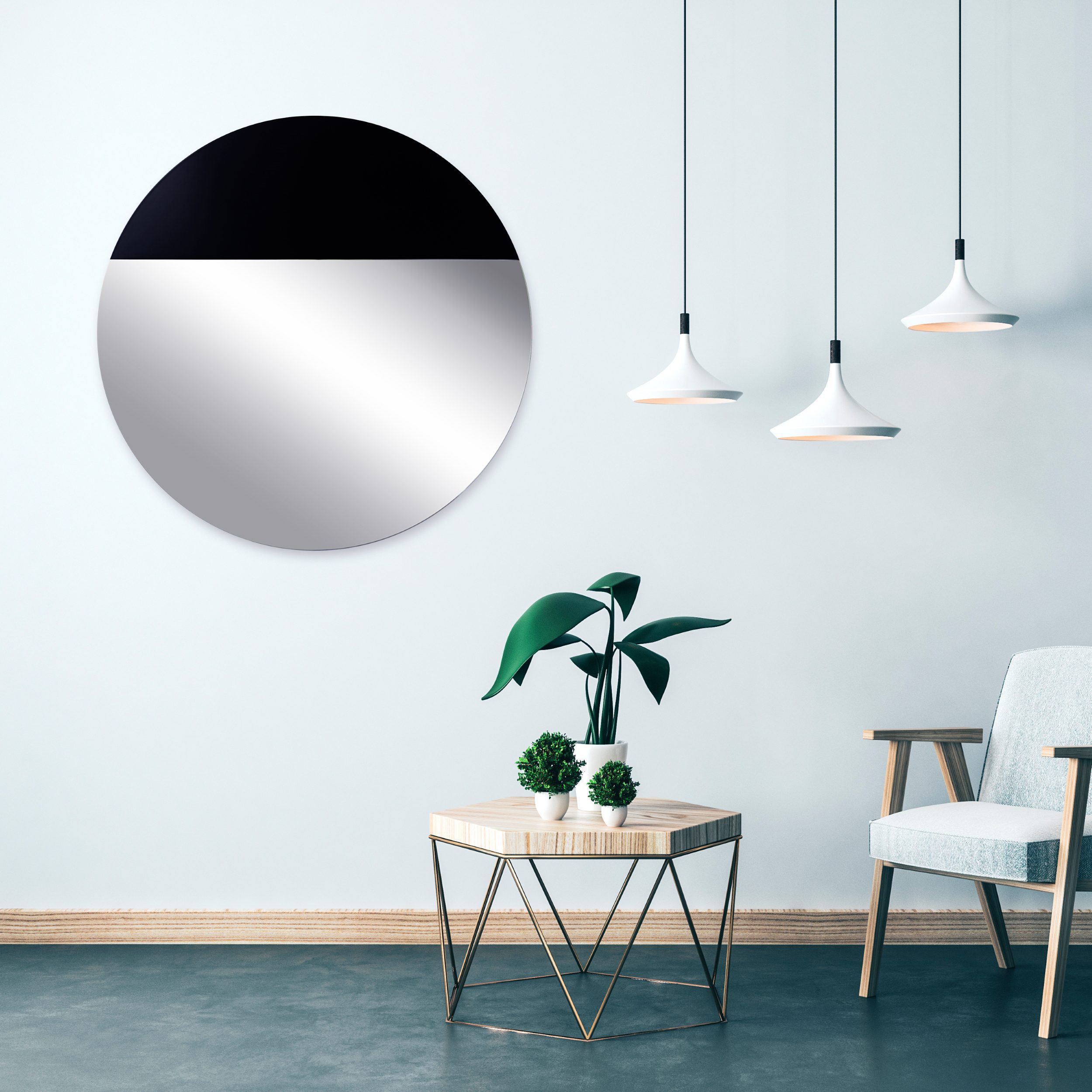 Espejo Allegra negro diámetro 70 cm AMBIENTE 1