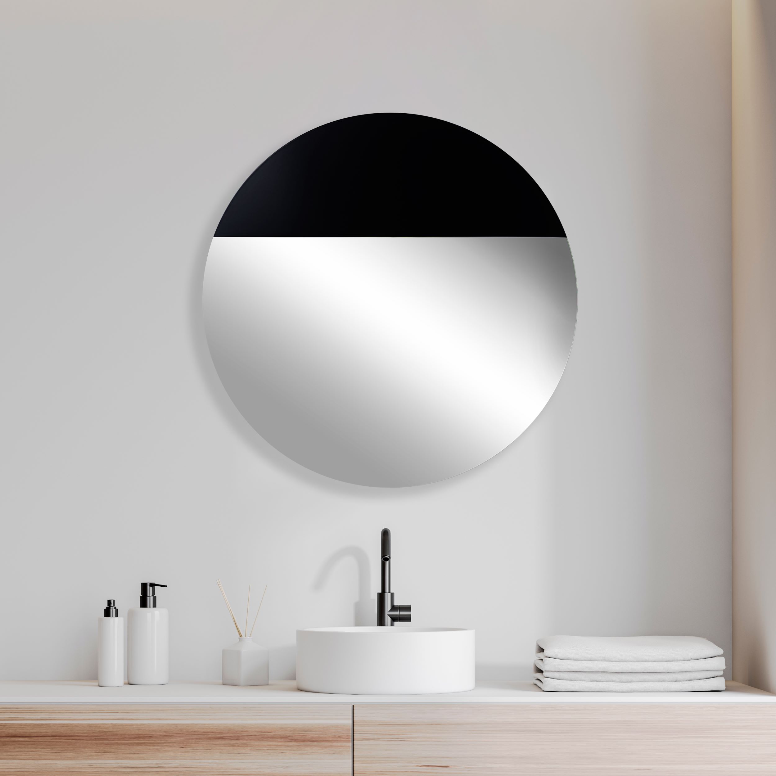 Espejo Allegra negro diámetro 70 cm AMBIENTE2