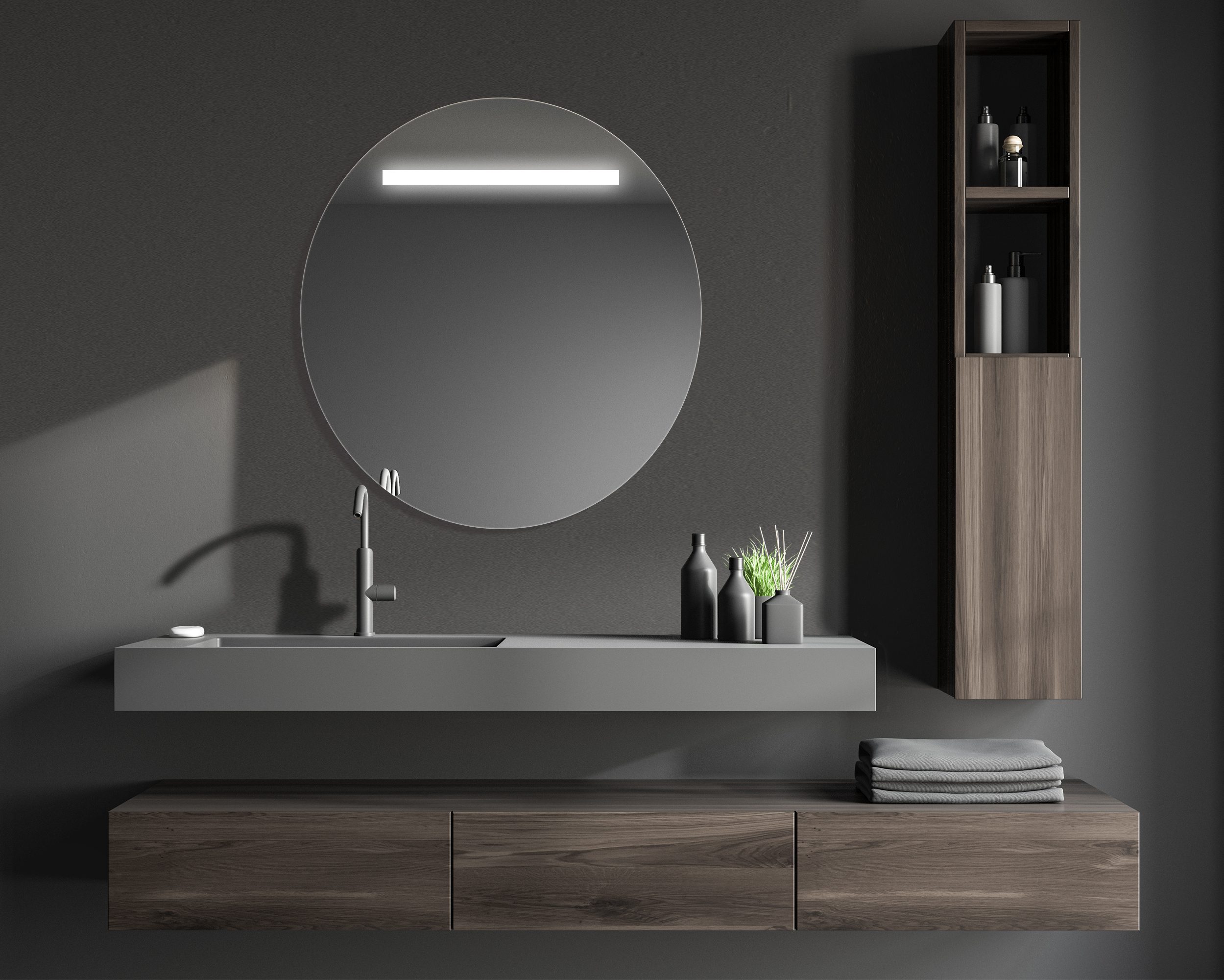 Espejo Kapoor luz led blanca diámetro 70 cm AMBIENTE2