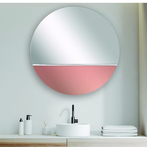 Espejo Allegra Bicolor oro rosa-blanco Ø60cm ambiente2